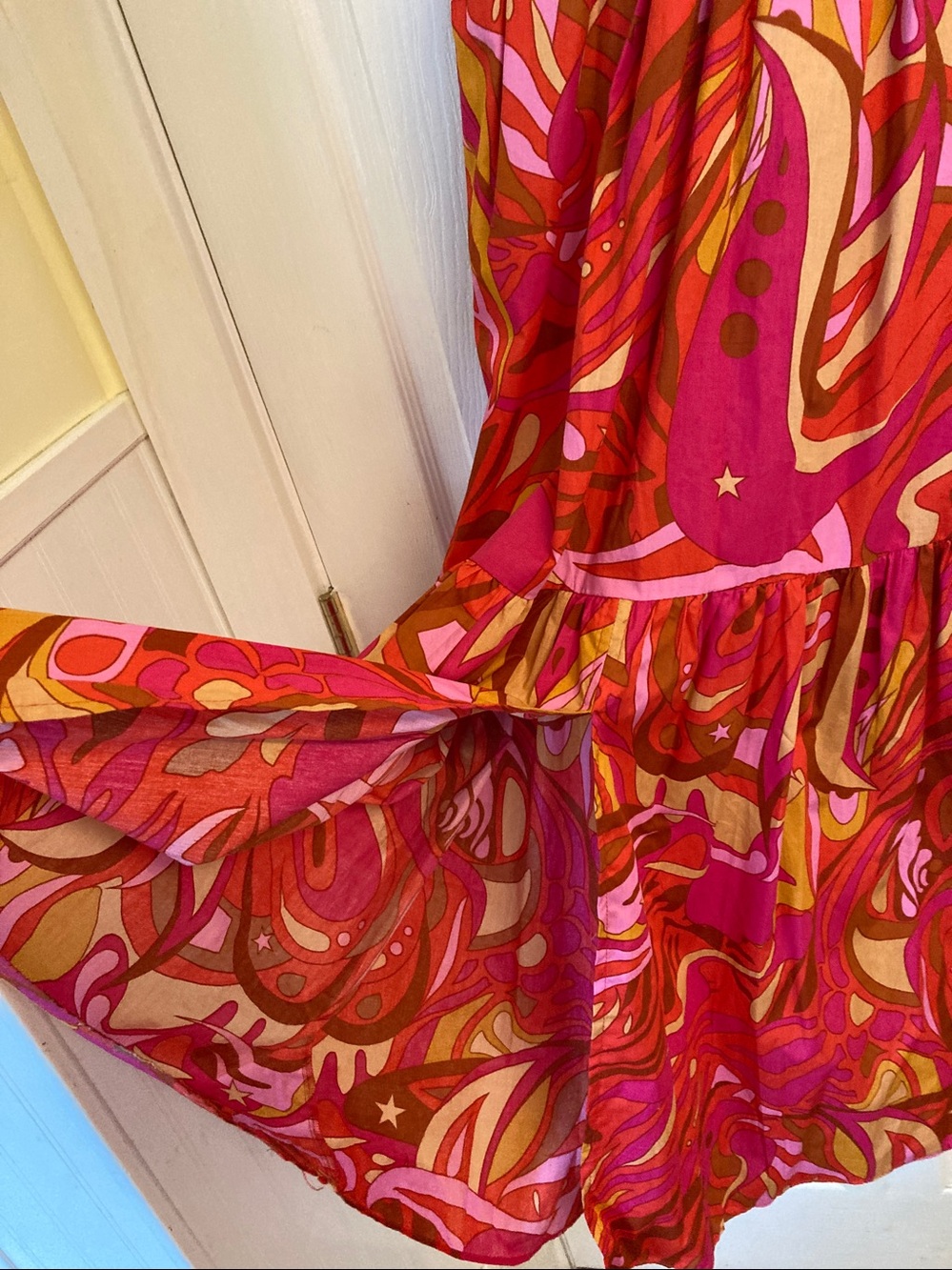 1.State Peasant Maxi Dress: Open Back - Picture 6 of 9